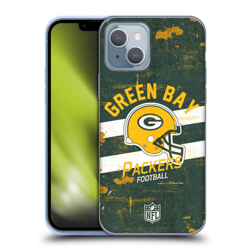 NFL Green Bay Packers Logo Art Helmet Distressed Soft Gel Case for Apple iPhone 14