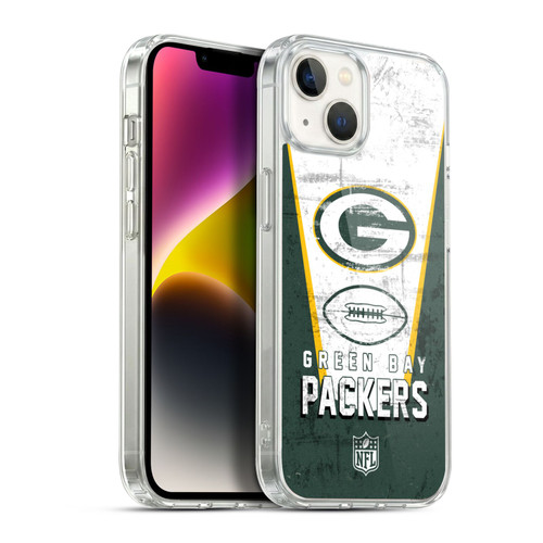 NFL Green Bay Packers Logo Art Banner Soft Gel Case for Apple iPhone 14 Plus