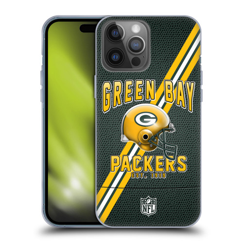 NFL Green Bay Packers Logo Art Football Stripes Soft Gel Case for Apple iPhone 14 Pro Max
