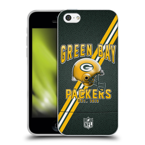 NFL Green Bay Packers Logo Art Football Stripes Soft Gel Case for Apple iPhone 5c