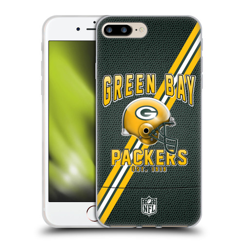 NFL Green Bay Packers Logo Art Football Stripes Soft Gel Case for Apple iPhone 7 Plus / iPhone 8 Plus