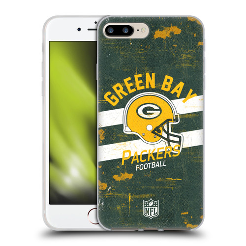 NFL Green Bay Packers Logo Art Helmet Distressed Soft Gel Case for Apple iPhone 7 Plus / iPhone 8 Plus