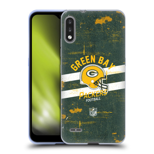 NFL Green Bay Packers Logo Art Helmet Distressed Soft Gel Case for LG K22
