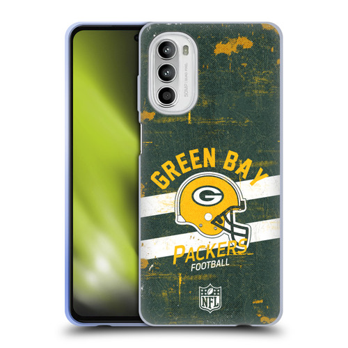 NFL Green Bay Packers Logo Art Helmet Distressed Soft Gel Case for Motorola Moto G52