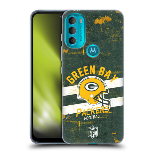 NFL Green Bay Packers Logo Art Helmet Distressed Soft Gel Case for Motorola Moto G71 5G
