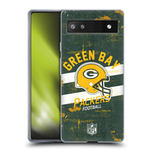 NFL Green Bay Packers Logo Art Helmet Distressed Soft Gel Case for Google Pixel 6a