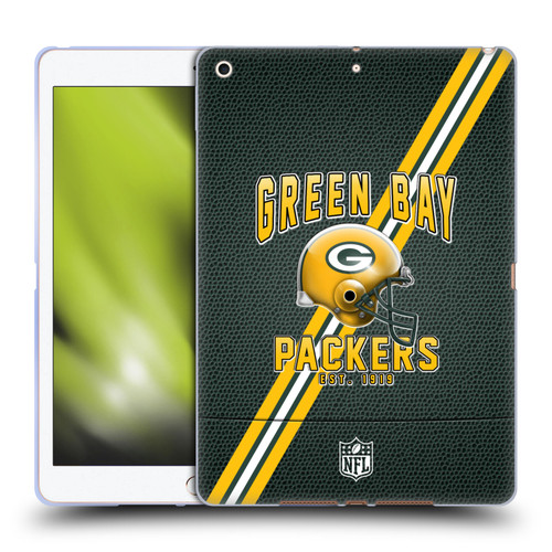 NFL Green Bay Packers Logo Art Football Stripes Soft Gel Case for Apple iPad 10.2 2019/2020/2021