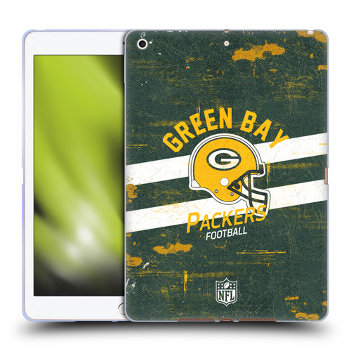 NFL Green Bay Packers Logo Art Helmet Distressed Soft Gel Case for Apple iPad 10.2 2019/2020/2021