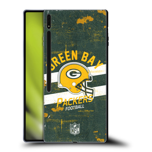 NFL Green Bay Packers Logo Art Helmet Distressed Soft Gel Case for Samsung Galaxy Tab S8 Ultra