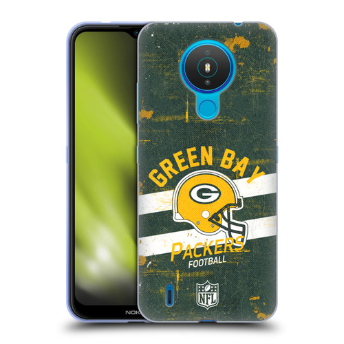 NFL Green Bay Packers Logo Art Helmet Distressed Soft Gel Case for Nokia 1.4