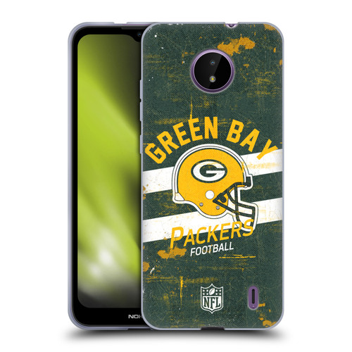 NFL Green Bay Packers Logo Art Helmet Distressed Soft Gel Case for Nokia C10 / C20