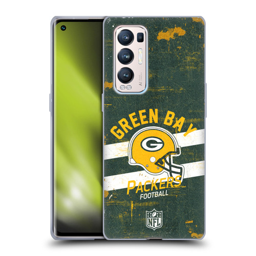 NFL Green Bay Packers Logo Art Helmet Distressed Soft Gel Case for OPPO Find X3 Neo / Reno5 Pro+ 5G
