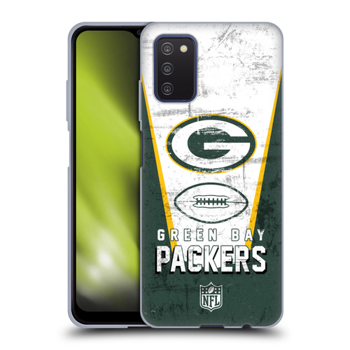 NFL Green Bay Packers Logo Art Banner Soft Gel Case for Samsung Galaxy A03s (2021)