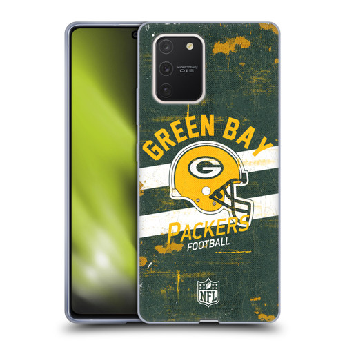NFL Green Bay Packers Logo Art Helmet Distressed Soft Gel Case for Samsung Galaxy S10 Lite