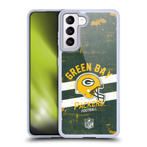 NFL Green Bay Packers Logo Art Helmet Distressed Soft Gel Case for Samsung Galaxy S21 5G