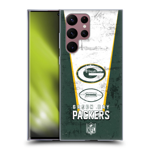 NFL Green Bay Packers Logo Art Banner Soft Gel Case for Samsung Galaxy S22 Ultra 5G