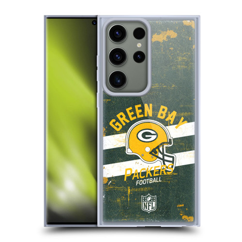 NFL Green Bay Packers Logo Art Helmet Distressed Soft Gel Case for Samsung Galaxy S23 Ultra 5G