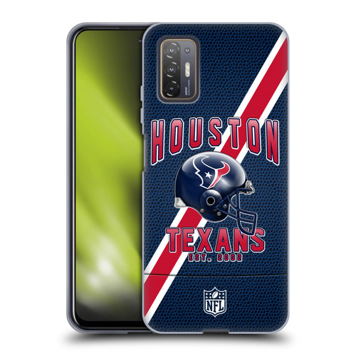 NFL Houston Texans Logo Art Football Stripes Soft Gel Case for HTC Desire 21 Pro 5G