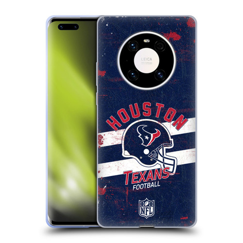 NFL Houston Texans Logo Art Helmet Distressed Soft Gel Case for Huawei Mate 40 Pro 5G