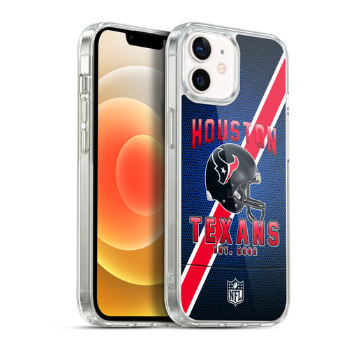 NFL Houston Texans Logo Art Football Stripes Soft Gel Case for Apple iPhone 12 / iPhone 12 Pro & MagSafe