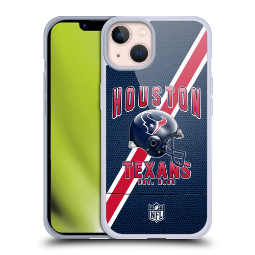 NFL Houston Texans Logo Art Football Stripes Soft Gel Case for Apple iPhone 13