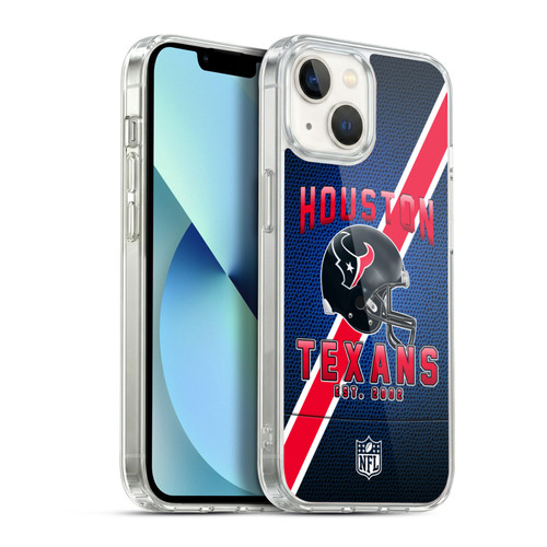 NFL Houston Texans Logo Art Football Stripes Soft Gel Case for Apple iPhone 13