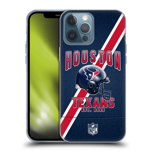 NFL Houston Texans Logo Art Football Stripes Soft Gel Case for Apple iPhone 13 Pro Max