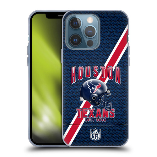 NFL Houston Texans Logo Art Football Stripes Soft Gel Case for Apple iPhone 13 Pro
