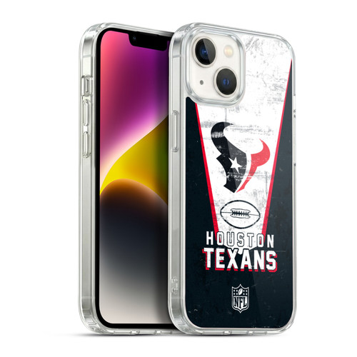 NFL Houston Texans Logo Art Banner Soft Gel Case for Apple iPhone 14