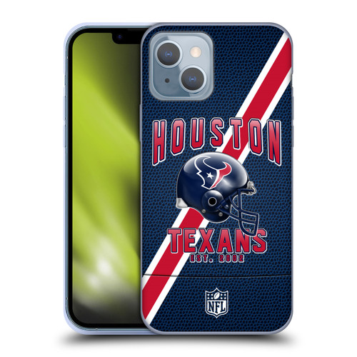 NFL Houston Texans Logo Art Football Stripes Soft Gel Case for Apple iPhone 14
