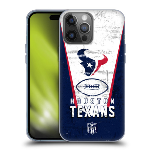 NFL Houston Texans Logo Art Banner Soft Gel Case for Apple iPhone 14 Pro Max