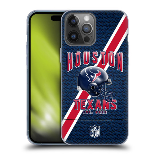 NFL Houston Texans Logo Art Football Stripes Soft Gel Case for Apple iPhone 14 Pro Max