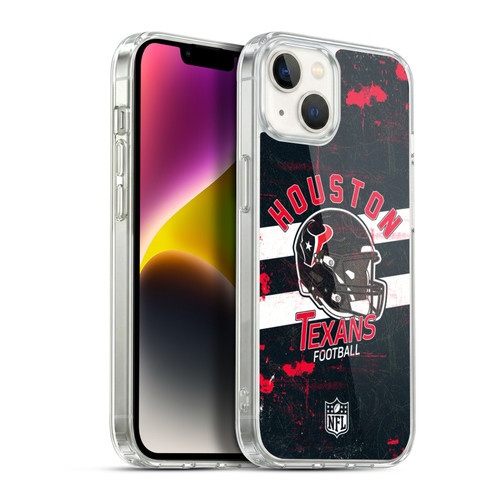 NFL Houston Texans Logo Art Helmet Distressed Soft Gel Case for Apple iPhone 14 Plus & MagSafe