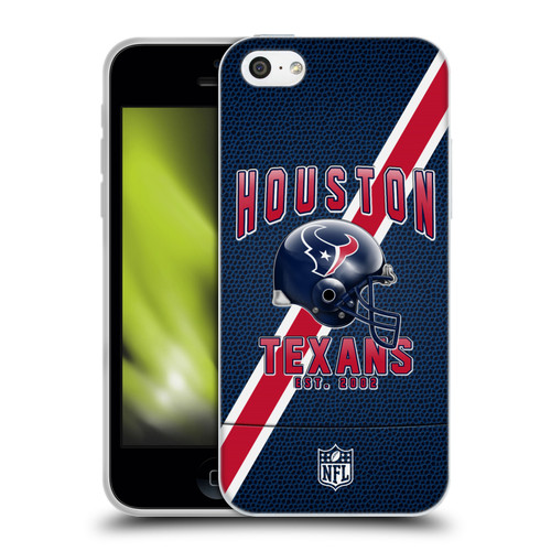 NFL Houston Texans Logo Art Football Stripes Soft Gel Case for Apple iPhone 5c