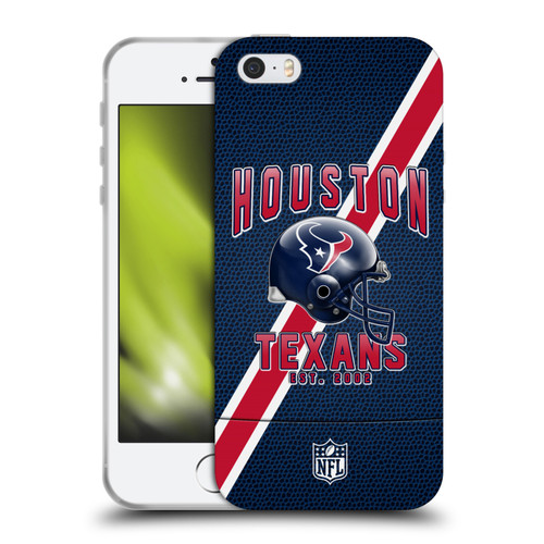 NFL Houston Texans Logo Art Football Stripes Soft Gel Case for Apple iPhone 5 / 5s / iPhone SE 2016
