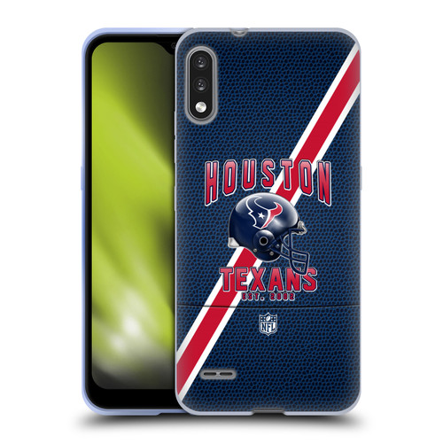 NFL Houston Texans Logo Art Football Stripes Soft Gel Case for LG K22