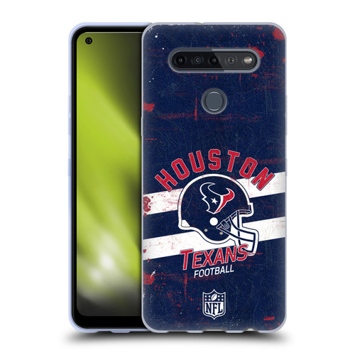 NFL Houston Texans Logo Art Helmet Distressed Soft Gel Case for LG K51S