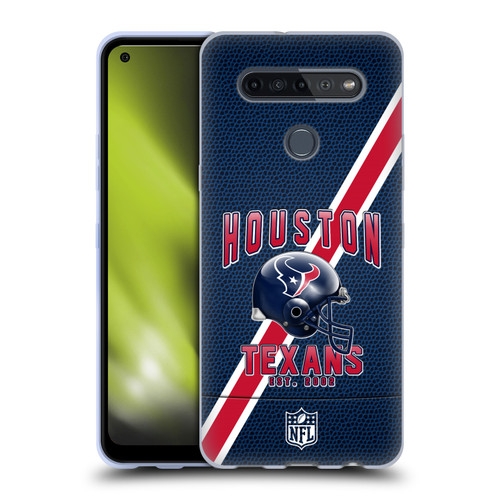 NFL Houston Texans Logo Art Football Stripes Soft Gel Case for LG K51S