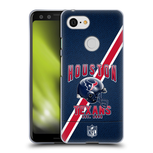 NFL Houston Texans Logo Art Football Stripes Soft Gel Case for Google Pixel 3