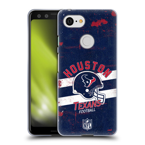 NFL Houston Texans Logo Art Helmet Distressed Soft Gel Case for Google Pixel 3