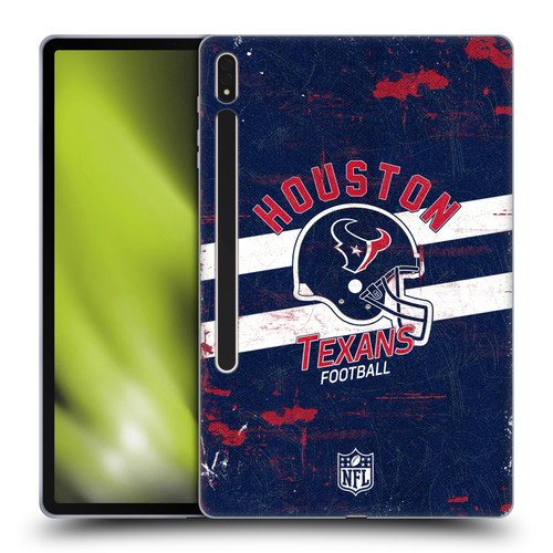 NFL Houston Texans Logo Art Helmet Distressed Soft Gel Case for Samsung Galaxy Tab S8 Plus