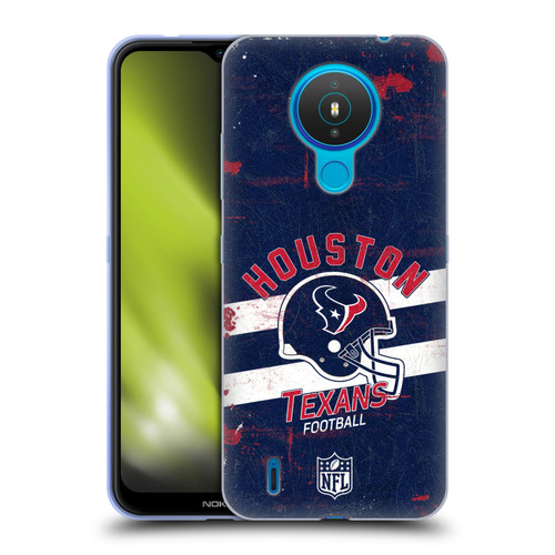 NFL Houston Texans Logo Art Helmet Distressed Soft Gel Case for Nokia 1.4