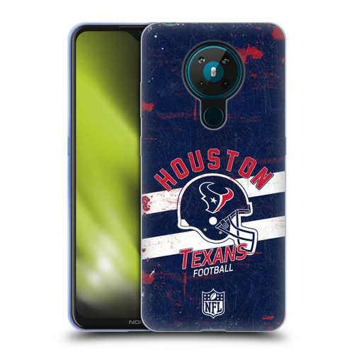 NFL Houston Texans Logo Art Helmet Distressed Soft Gel Case for Nokia 5.3