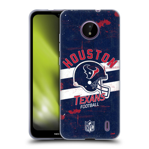 NFL Houston Texans Logo Art Helmet Distressed Soft Gel Case for Nokia C10 / C20