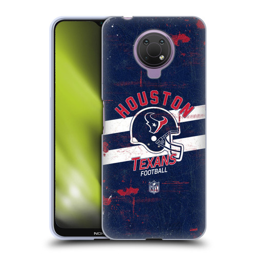 NFL Houston Texans Logo Art Helmet Distressed Soft Gel Case for Nokia G10