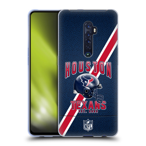 NFL Houston Texans Logo Art Football Stripes Soft Gel Case for OPPO Reno 2