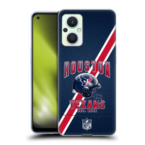 NFL Houston Texans Logo Art Football Stripes Soft Gel Case for OPPO Reno8 Lite