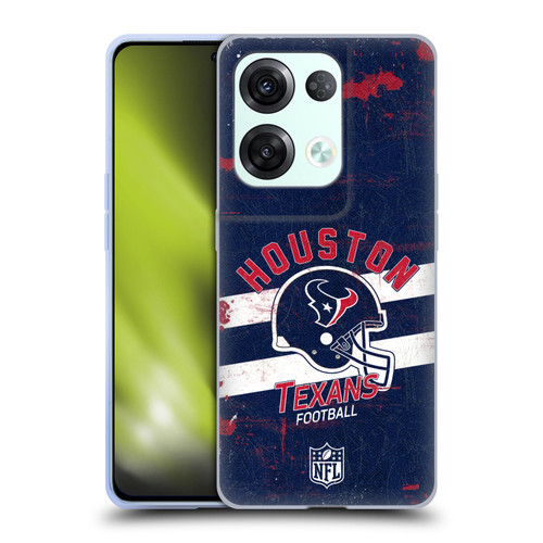 NFL Houston Texans Logo Art Helmet Distressed Soft Gel Case for OPPO Reno8 Pro