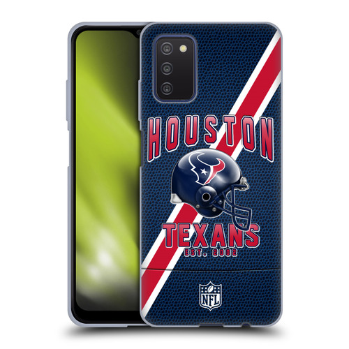 NFL Houston Texans Logo Art Football Stripes Soft Gel Case for Samsung Galaxy A03s (2021)