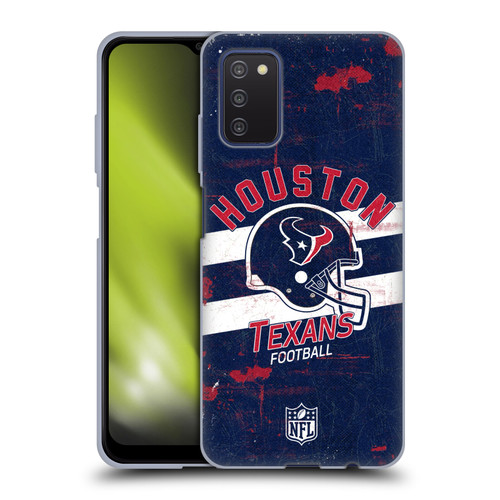 NFL Houston Texans Logo Art Helmet Distressed Soft Gel Case for Samsung Galaxy A03s (2021)